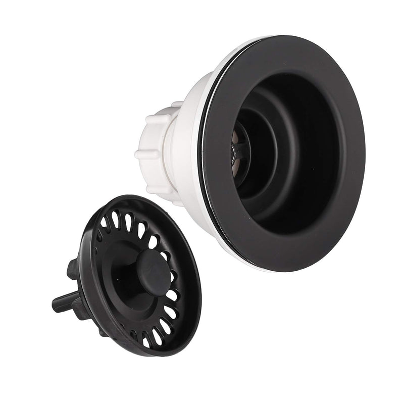Serene Valley 3-1/2 inch Kitchen Sink Strainer Assembly with Stopper for Matching Color of Granite or Fireclay Sinks (Black) Black - NewNest Australia