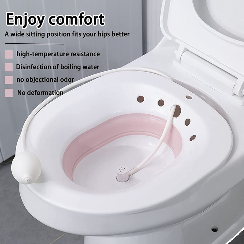 Dovr Foldable Sitz Bath for Toilet,Portable Sitz Bath Basin for Hemorrhoids Treatment,Postpartum Care,Pregnant Women,Perineal Care,and Elderly,Fits Universal Toilets and Commode Chair. - NewNest Australia