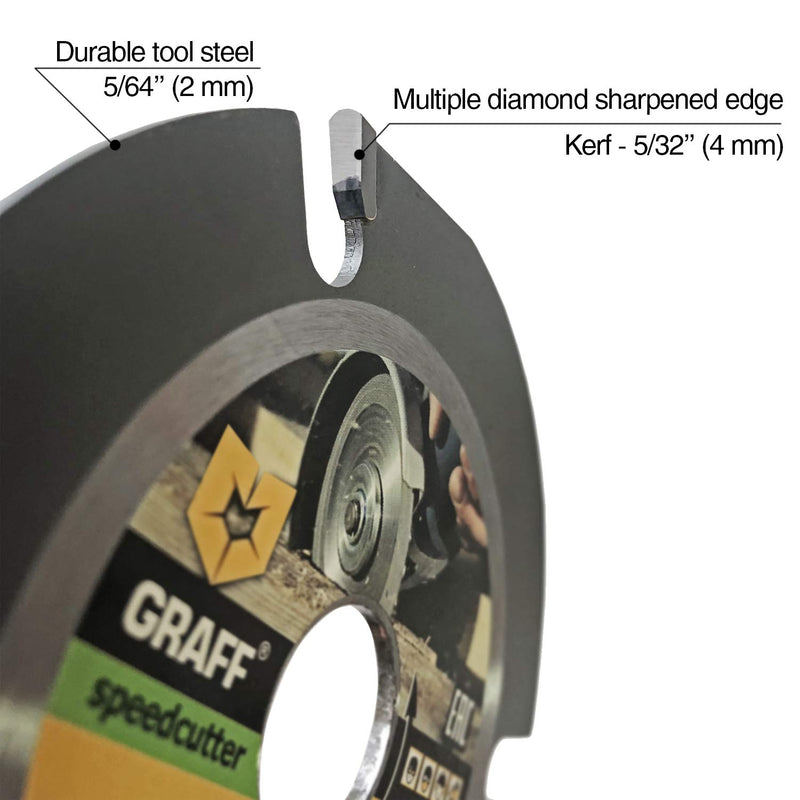 GRAFF SPEEDCUTTER 4 1/2 Wood Carving Disc for Angle Grinder - Circular Saw Blade for Cutting, Sculpting & Shaping - 7/8" Arbor - 115mm 4.5 Inch (115 mm) - NewNest Australia
