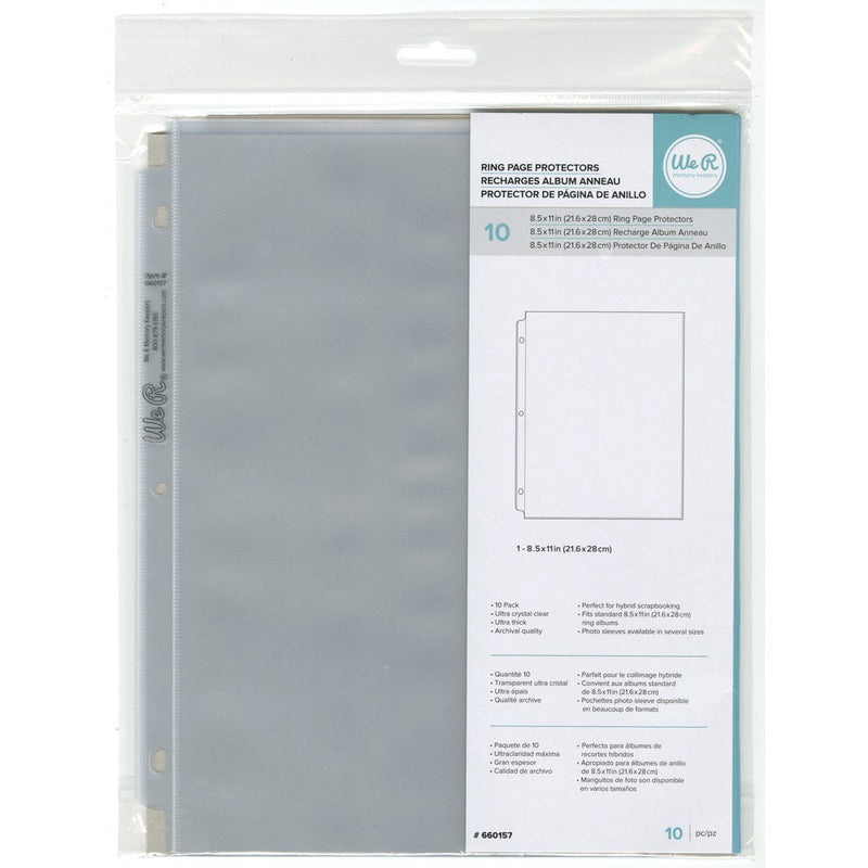 8.5 x 11-inch 3-Ring Album Page Protectors by We R Memory Keepers | 10 pack - NewNest Australia