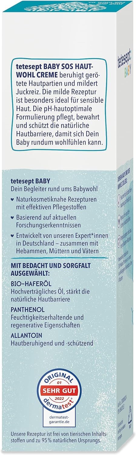tetesept Baby SOS Skin Wellbeing Cream - Care cream immediately soothes baby skin and alleviates irritation - Perfume-free skin care with panthenol for newborns from 3 months - 50 ml - NewNest Australia