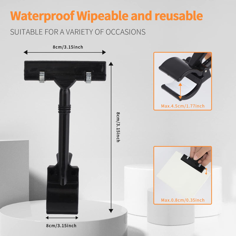 Mlici Sign Clips Merchandise Sign, Plastic Adjustable Clip Sign Holder Stand POP Clamp, 8 Pieces Clip-on Style Double Head Display Clips Rotating Swivel Sign Tag for Shelf Label Card - NewNest Australia