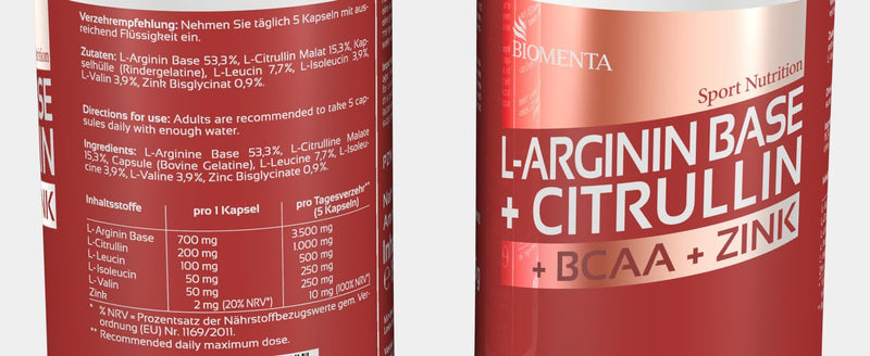 Biomenta L-Arginine + Citrulline - 150 L Arginine Citrulline Capsules With 3,500 Mg Arginine Base, 1,000 Mg L Citrulline Malate Powder, Enriched With 1,000 Mg Bcaa And Zinc - NewNest Australia