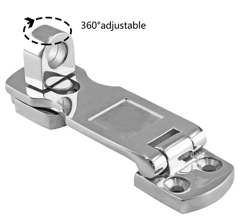 Bonsicoky 2Pcs Marine Grade 316 Stainless Steel Door Hasps, 3 Inch Heavy Duty Swivel Safety Hasp with Turning Padlock Eye Mount - NewNest Australia