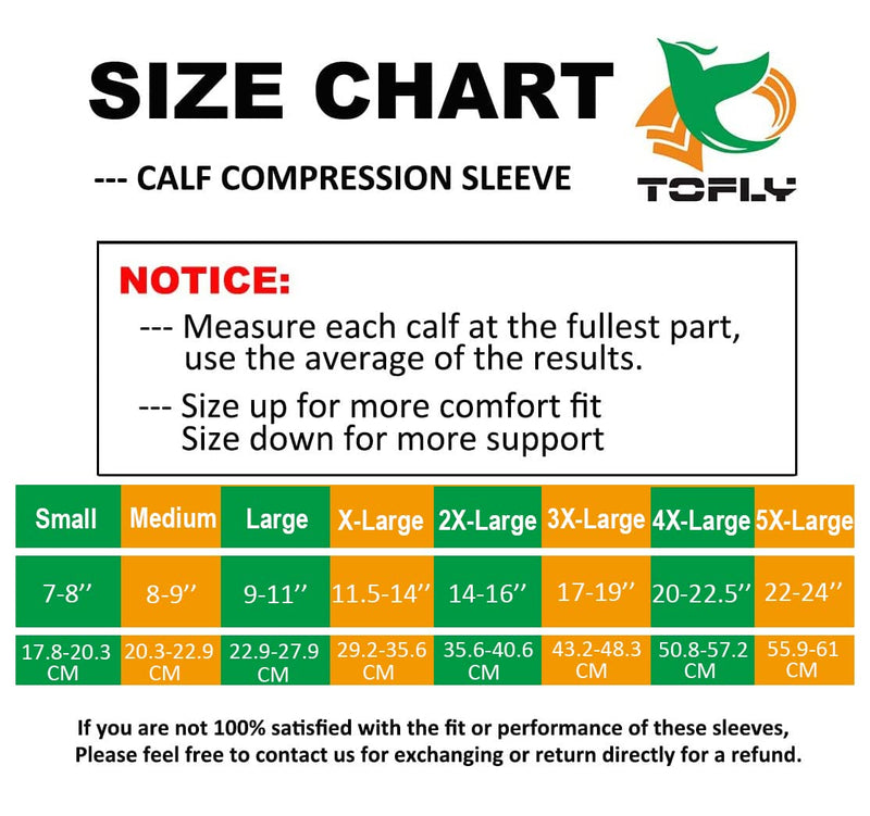 TOFLY Calf Compression Sleeve for Men & Women, 1 Pair, Footless Compression Socks 20-30mmHg for Leg Support, Shin Splint, Pain Relief, Swelling, Varicose Veins, Nursing, Travel, Plus Size S - 5XL Black - NewNest Australia