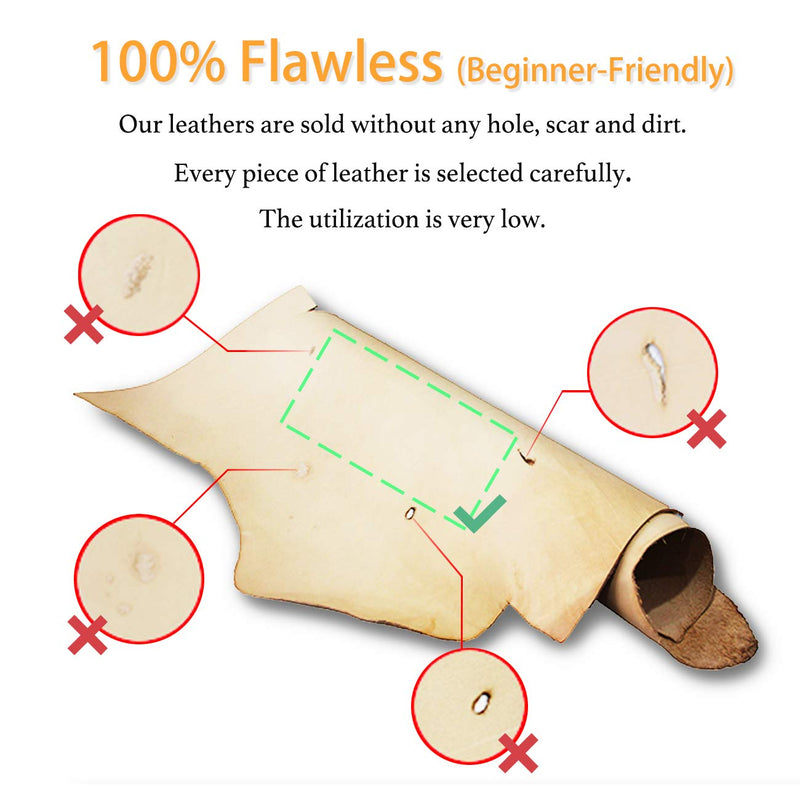 Muse Craft Flawless 2PCS 12''X12'' Vegetable Tanned Leather 5-6oz Precut| Import A Grade Tooling Leather Hide 1.9-2.3mm| Full grain Vegetable Tanned Leather for Carving, Molding, Dyeing(2PCS12''x12'') 2PCS 12''x 12'' - NewNest Australia