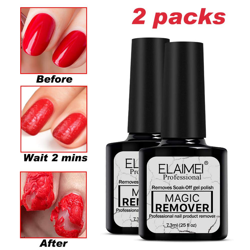 2 Pcs Magic Nail Polish Remover, Professional Removes Soak-Off Gel Nail Polish In 3-5 Minutes, Easily & Quickly, Don't Hurt Your Nails-15ml - NewNest Australia