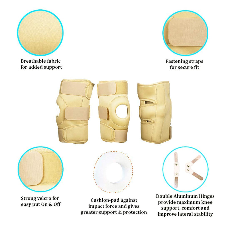 Wonder Care Knee Brace Support, Knee Stabilizer Support Compression muscle Joint Protection, Relieves ACL, LCL, MCL, Meniscus Tear, Arthritis, Tendonitis Pain, Adjustable Bi-Directional Straps - Large L(19.6-22") - NewNest Australia
