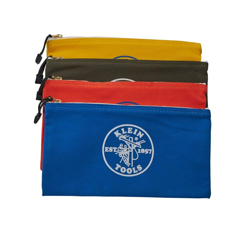 Klein Tools 5140 Zipper Bag, Utility Bag Use as Bank Deposit Bag, Tool Bag or Pouch, More in Olive, Orange, Blue, Yellow Canvas, 4pc Set 4-Pack - NewNest Australia