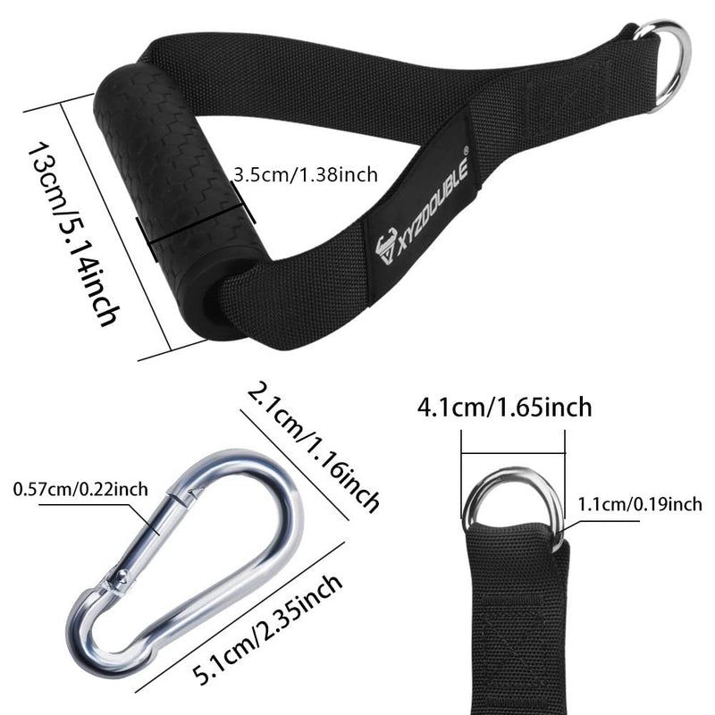 XYZDOUBLE Resistance Bands Handle Cable Attachments Heavy Duty Cable Machine Attachment Fitness Grip with Solid ABS Cores Durable Carabiners for Cables Crossover LAT Pull Down Home Gym Black - NewNest Australia