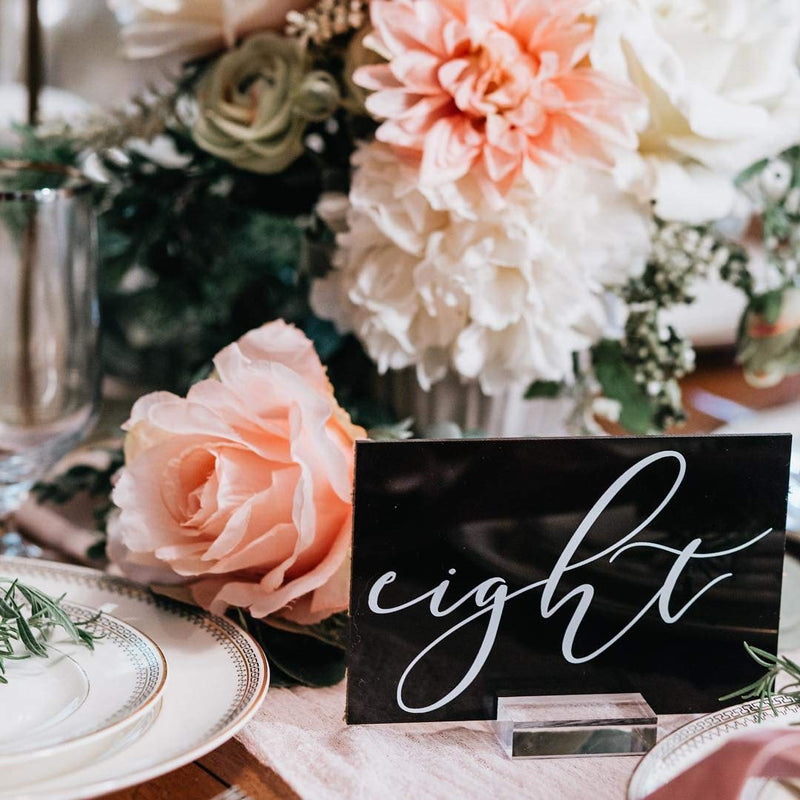 JINMURY 10 Pack 2" Acrylic Sign Holders- Clear Acrylic Wedding Sign Holders, Acrylic Place Card Holder, Table Numbers Slot Stand for 4" x6 Acrylic Table Sign 2 inch - NewNest Australia