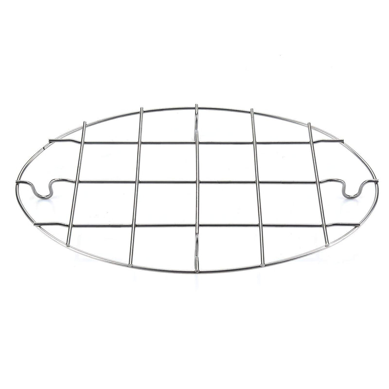 T&B 9.8x6.7 Inch Oval Roasting Cooling Rack 304 Stainless Steel Baking Broiling Rack Cookware 0.8 Inch heigh Thick Version 2PCS 9.8"x 6.7" - NewNest Australia