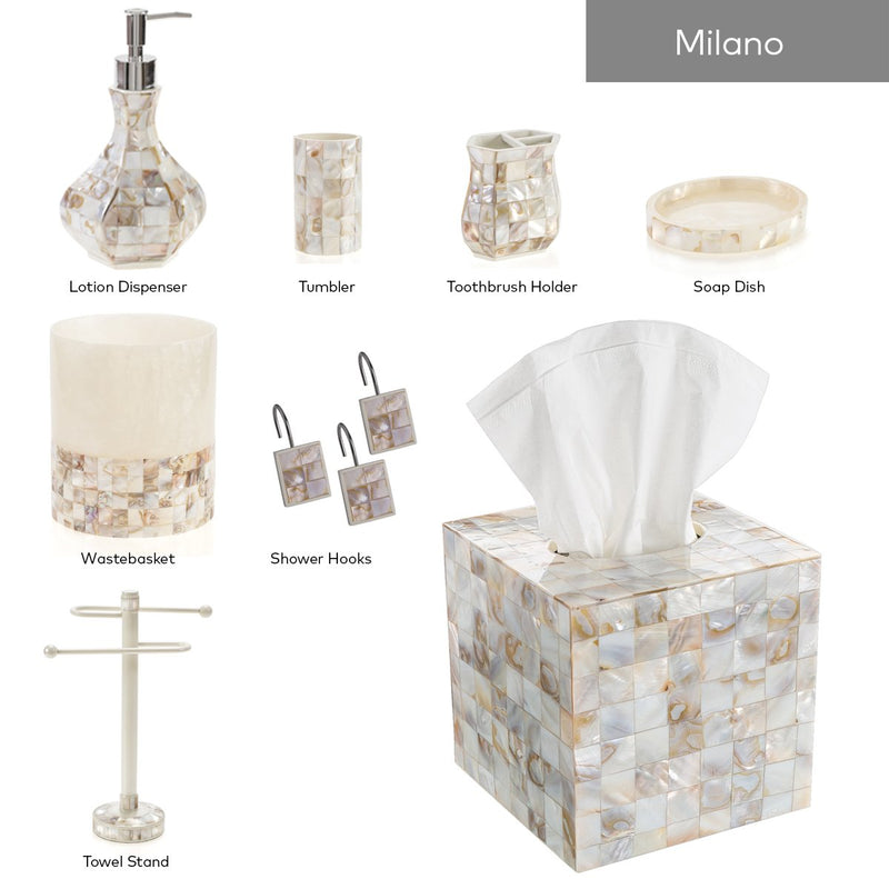 Creative Scents Milano Hand Soap Dispenser, Countertop Decorative Lotion Pump, Shower Dispensers, for Elegant Bathroom Decor, Mother of Pearl - NewNest Australia