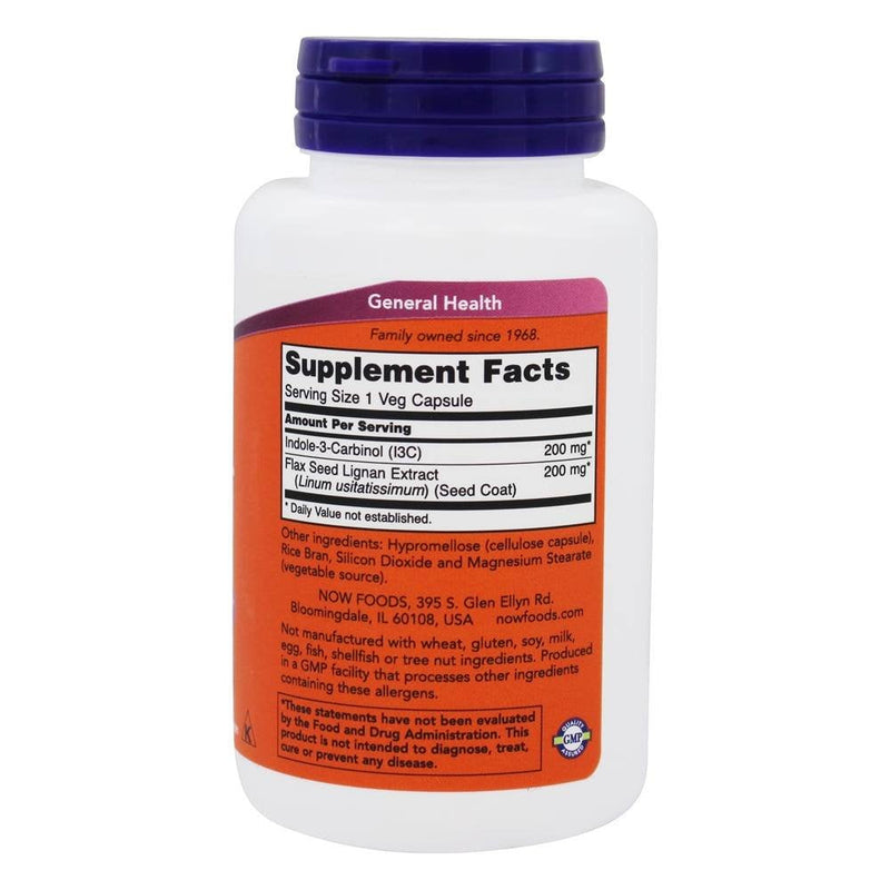 NOW Indole-3-Carbinol (I3C) 200 mg - 60 Veg Capsules - NewNest Australia