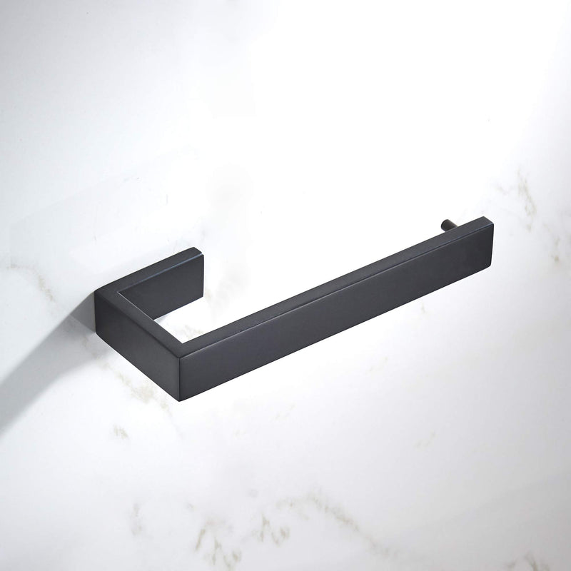 JunSun Matte Black Towel Ring Stainless Steel Towel Holder Contemporary Bathroom Hardware Towel Bar for Bathroom Lavatory Wall Mounted - NewNest Australia