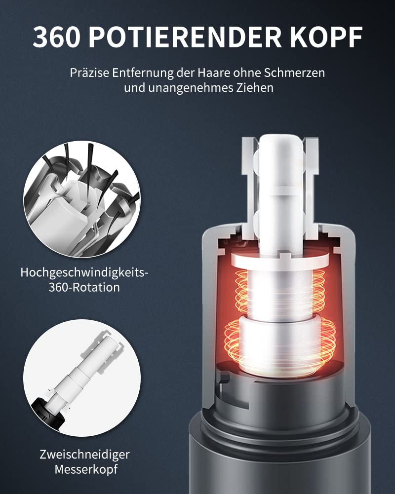 Nose hair trimmer, nose hair trimmer, ear hair trimmer, 2 in 1 professional nose trimmer - pain-free men's and women's nose hair remover, with USB charging function, IPX7 waterproof double blades - NewNest Australia