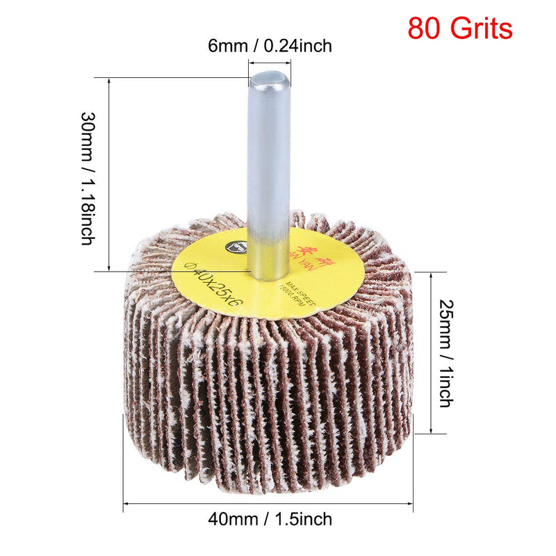 uxcell 1-1/2 Inch Flap Wheels Shank Mounted Sanding Disc Abrasive Wheel 80 Grits 5 Pcs - NewNest Australia