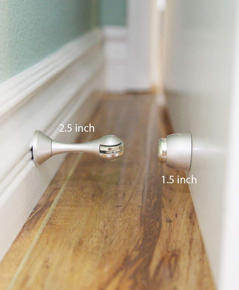 Magnetic Door Stop - Brushed Nickel - 2pc Set Safus Magnetic Brushed Nickel Hardware 2 Pc - NewNest Australia