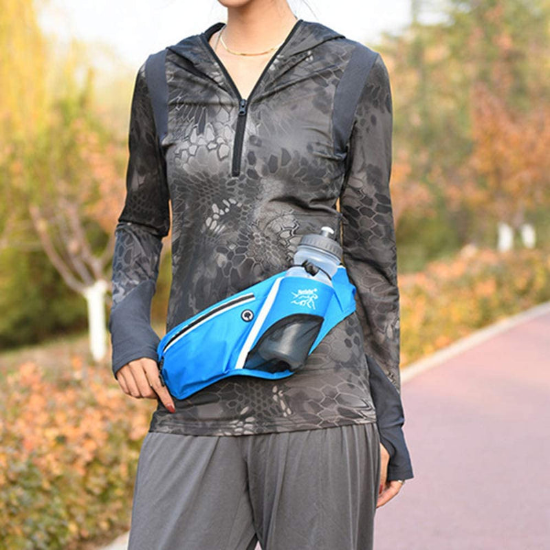 Peicees Running Belt for Women Men Fanny Waist Bag Pack with Water Bottle Holder Hydration Belt for Running Marathon Hiking Jogging Blue - NewNest Australia