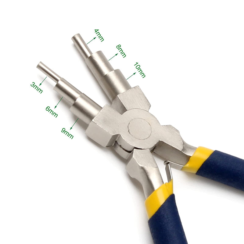 6 In 1 Bail Making Pliers, Coolrunner 6 Step Wire Looping Pliers With Anti Slip Handle Bail Making Pliers for Jewelry Making Wire Bending Tool for Bending 3-10mm Bails, Loops, Hooks, Jump Rings Blue - NewNest Australia