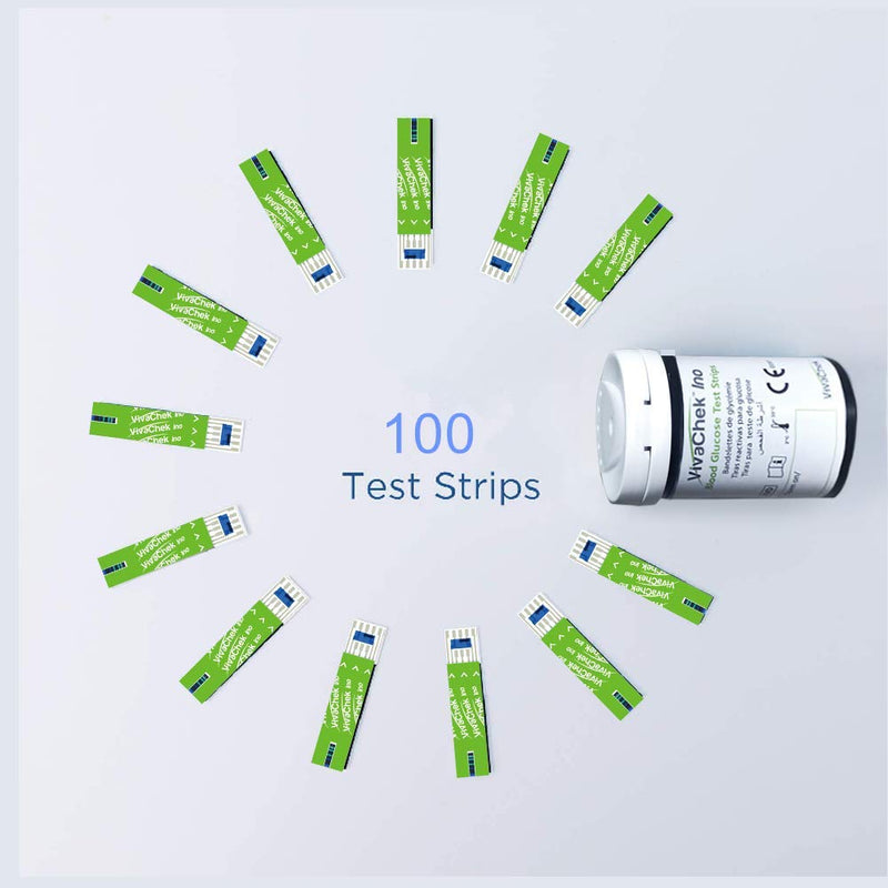VivaChek Diabete Test Strips x 100 & Diabete Lancets x 100, No Coding Blood Glucose Test Strips, Blood Suger Test Strips for for UK Diabetics (VivaChek Ino） VivaChek Ino X 100 strips - NewNest Australia