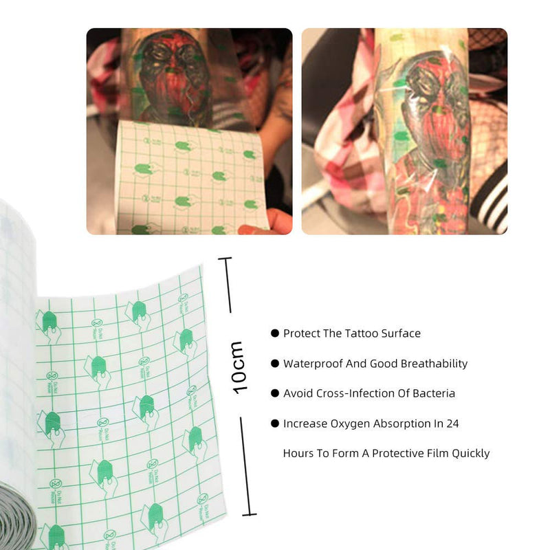 wordmouk Waterproof Transparent Film Roll Adhesive Tape Medical Wound Dressing Fixer Plaster Stretch Fixation Tape Tattoo Aftercare Bandage Anti-Allergic self-Paste (10cmX10m) - NewNest Australia