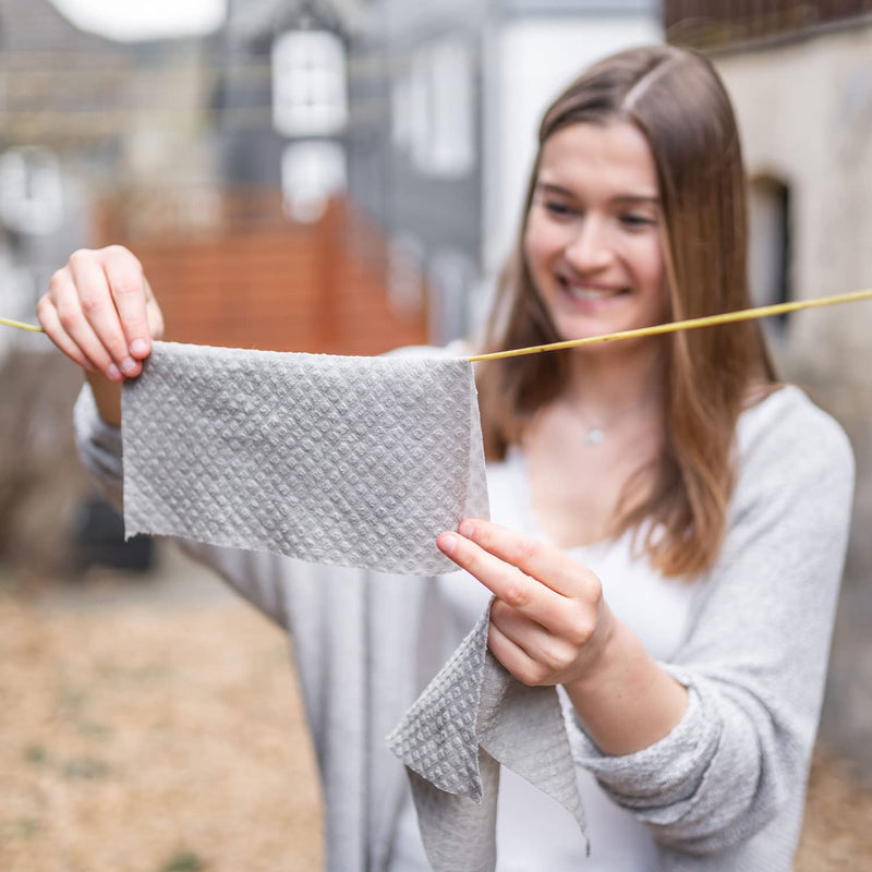 Chinchilla Washable Kitchen Roll | 12 Sustainable All-Purpose Wipes | Made In Germany | Sustainable Products & Zero Waste | Alternative Kitchen Roll | Reusable Gray Kitchen Towels, Highly Absorbent - NewNest Australia