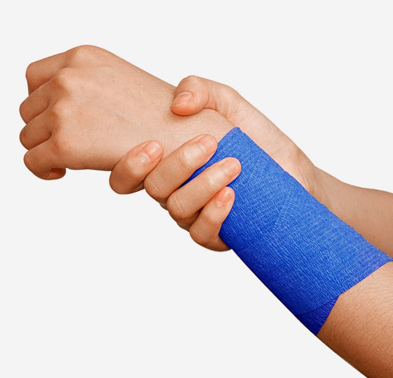 RISEN Cohesive Bandage Cohesive Bandage 2” x 5 Yards, 6 Rolls, Self Adherent Wrap Medical Tape, Adhesive Flexible Breathable First Aid Gauze Ideal for Stretch Athletic(Blue) Blue - NewNest Australia