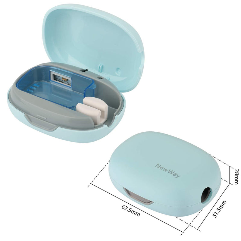 NewWay Mini Toothbrush Sterilizer Cover Rechargeable Travel Toothbrush Case with Holder for Houshold and Traving or Business Trip Blue - NewNest Australia