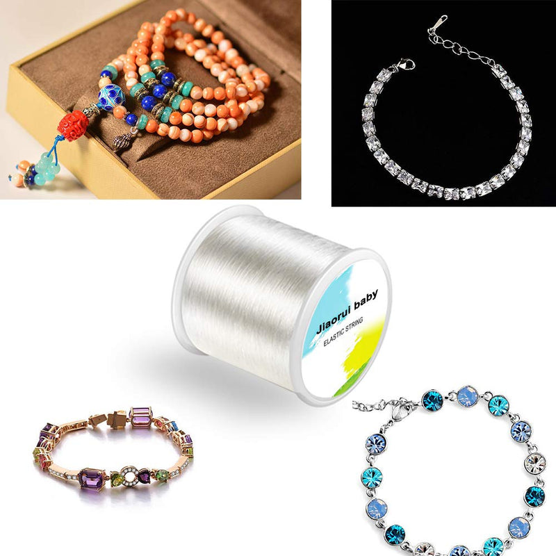 320 FT Jewelry Cord, Elastic Bracelet Rope Crystal Beading Cords, Transparent and Shiny Elastic Beaded Line, Can Easily Pass Through Beaded Jewelry, Suitable for DIY Jewelry Making, Bracelet Making - NewNest Australia