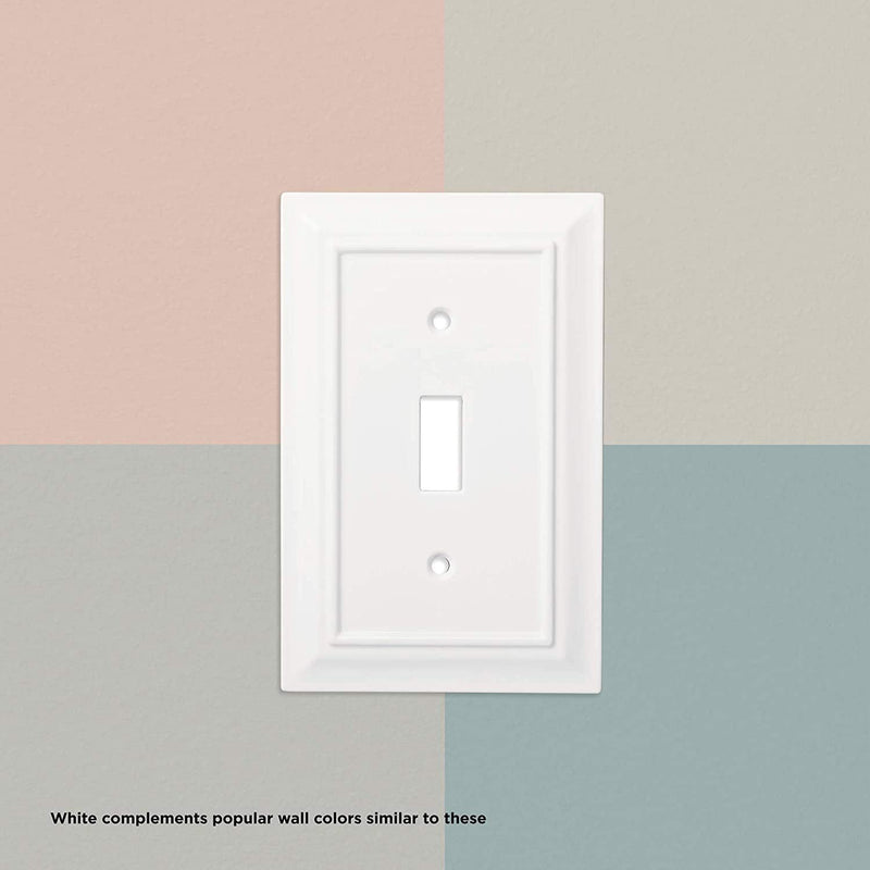 Franklin Brass W35241V-PW-C Classic Architecture Single Switch Wall Plate/Switch Plate/Cover, White, 3-Pack - NewNest Australia