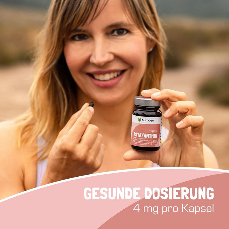 Natural ASTAXANTHIN vegan | in the glass | with oxidation protection in MCT oil | 4 mg pure astaxanthin in high doses | From the Atacama Desert | 2 month supply | from Haematococcus Pluvialis microalgae - NewNest Australia