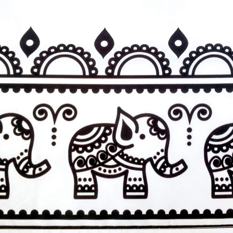 Elephant Shower Curtain, Ethnic Style Bohemian Creative Animal Elephant Black and White Shower Curtain, Fabric Shower Curtain Hooks Include，70 in 70''W By 70''L - NewNest Australia