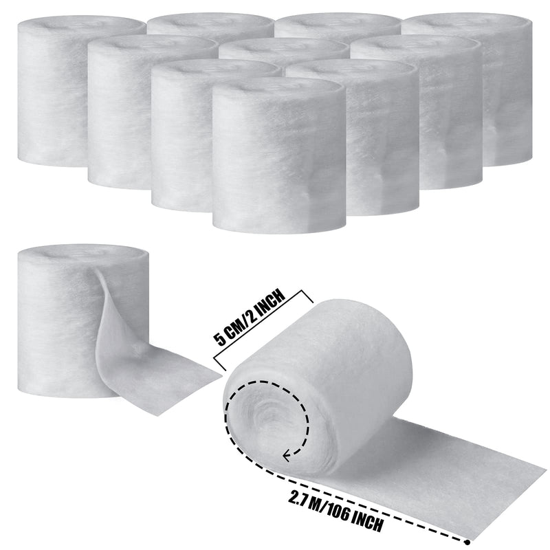 12 Rolls Cast Padding Individual Pack Soft Cotton Undercast Padding Wrap Use with Plaster Cloth Gauze Bandage for Halloween Wrap Bandage Art, Body Casts, Mask Making, Craft (2 Inch x 8.8 ft) One Size - NewNest Australia