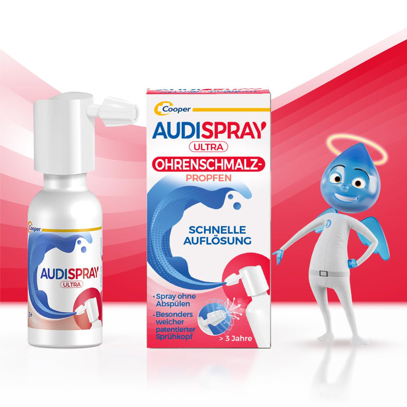 AUDISPRAY Ultra - Treatment of earwax plugs - Rapid dissolution of earwax plugs - Ear spray 20 ml - NewNest Australia