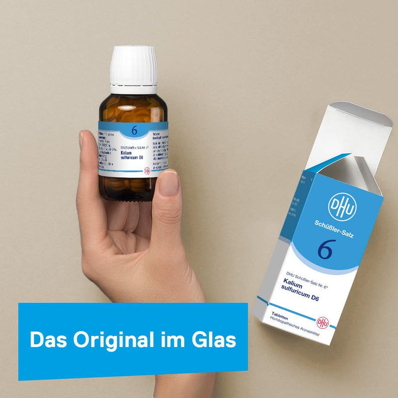 DHU Schüßler Salt No. 6 Kalium sulfuricum D6 - The mineral salt for detoxification - the original - environmentally friendly in a medicine jar, 200 tablets - NewNest Australia