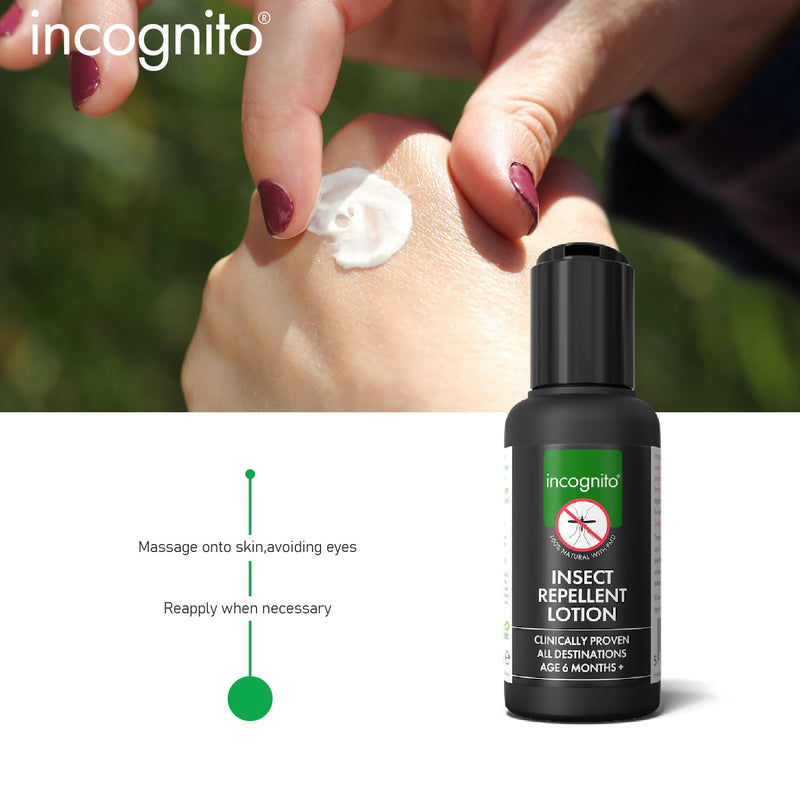 Incognito Insect Repellent Lotion 50ml | Protects for Up to 7 Hours | Natural DEET Free Formula | Insect Repellent & Moisturiser for Soft Protected Skin | Travel Friendly Organic Mosquito Repellent - NewNest Australia