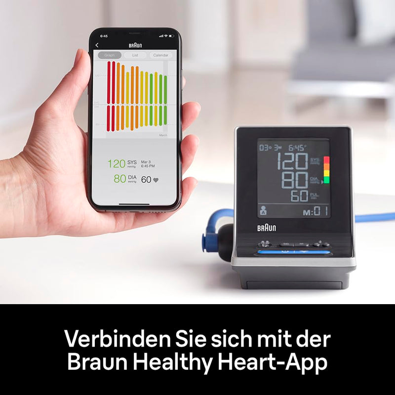 Braun ExactFit 5 Connect BUA6350 Intelligent Bluetooth upper arm blood pressure monitor for home with two cuff sizes - NewNest Australia
