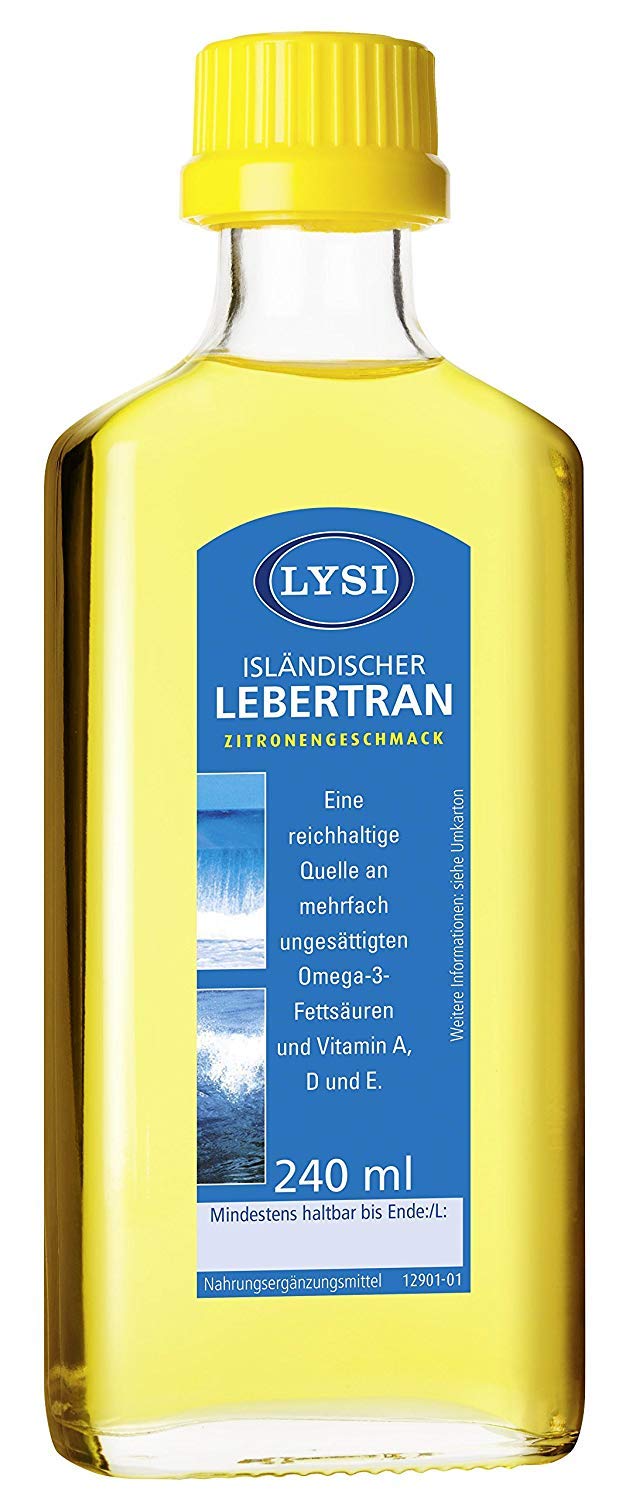 LYSI ICELANDIC LIVER OIL with vitamins A, D and E, lemon flavor, 240ml, of the highest quality for a strengthened immune system - NewNest Australia