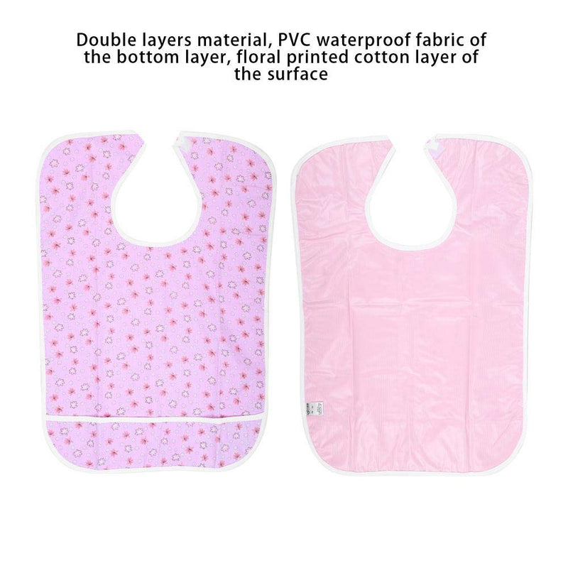 Waterproof Long Adult Bibs, Reusable Washable Stain Resistant Dining Eating Bib Clothing Protector Adult Aid Apron for Seniors Elderly Patient for Mealtime(23 * 15 * 1cm-pink 45 * 65) 23*15*1cm pink 45*65 - NewNest Australia