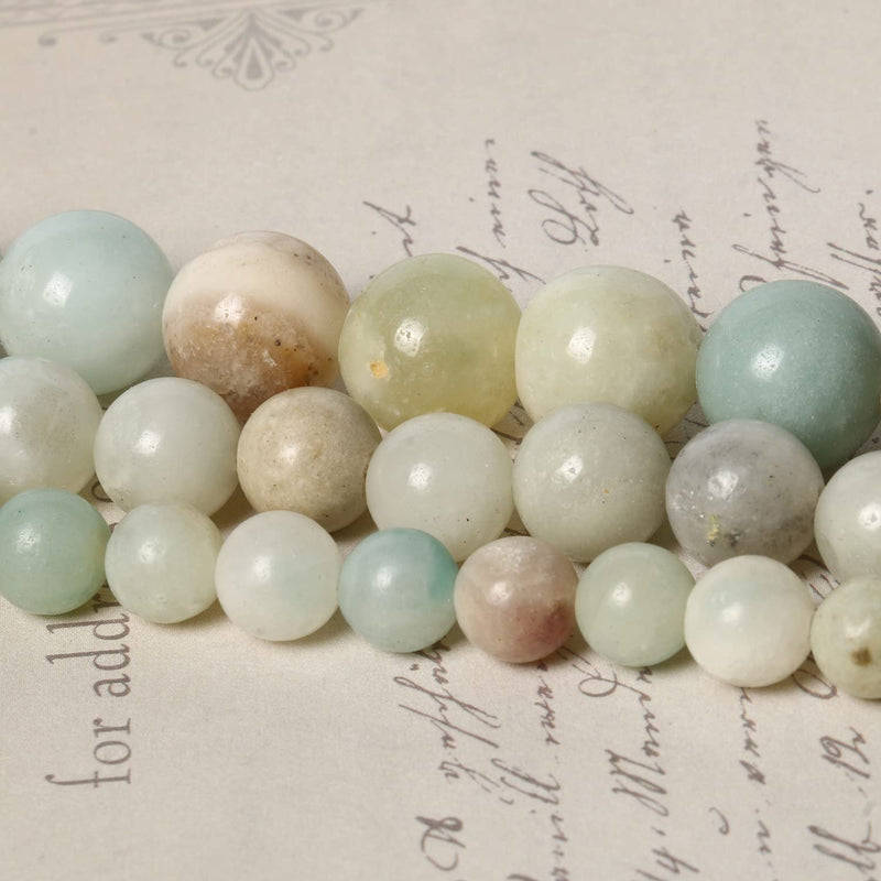 60pcs 6mm Natural Stone Beads Amazonite Beads Energy Crystal Healing Power Gemstone for Jewelry Making, DIY Bracelet Necklace - NewNest Australia