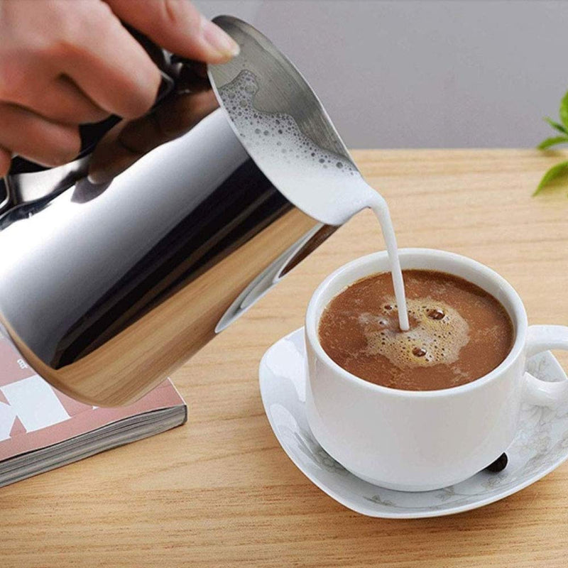 Gsyamh Milk Frothing Pitcher Cup with Latte Art Pen Milk Pitcher Cup Barista Accessories Milk Frothing Jug for Coffee Cappuccino Suitable for Making Cappuccino, Latte and Other Coffee - NewNest Australia