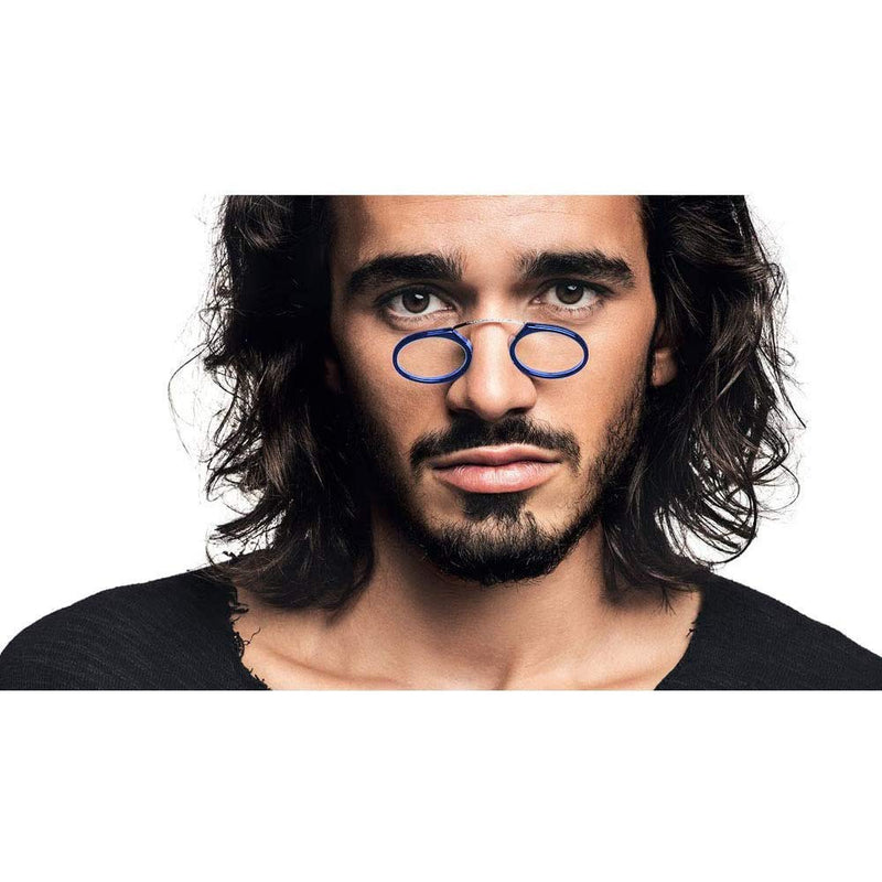 Unisex reading glasses, compact visual aid, mini nose clip, non-slip reading glasses, non-slip reading aid, always at hand (blue, +1.5) blue +1.5 - NewNest Australia