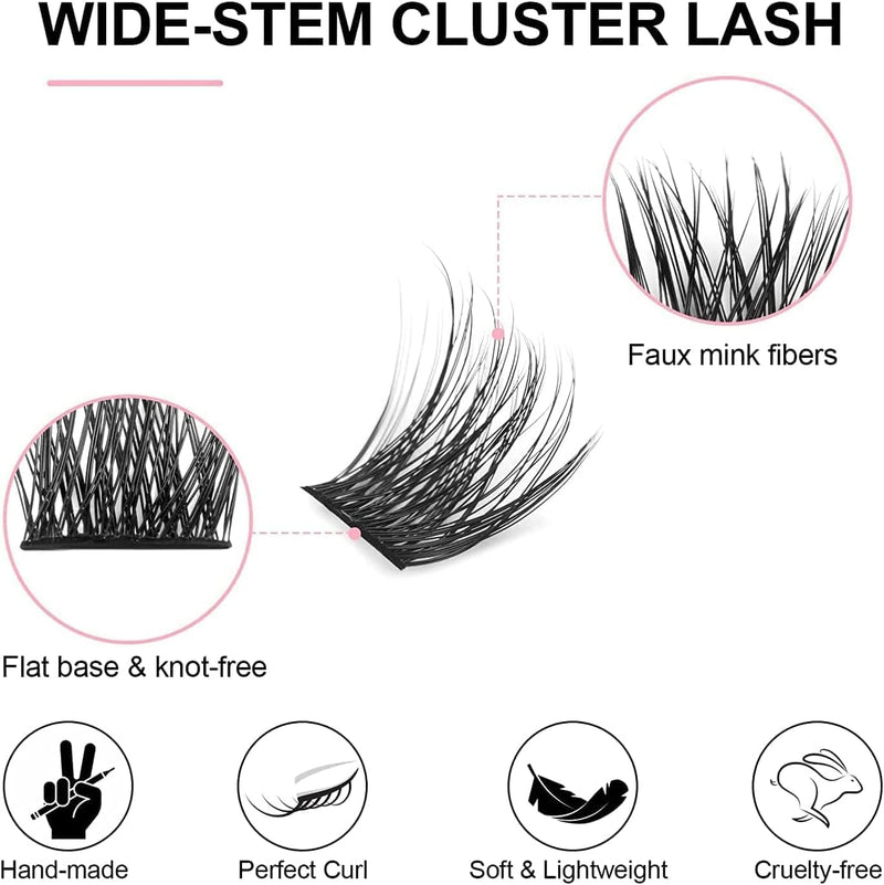 Fenshine Cluster Lashesindividual Lashes Wide Stem C/D Curl 9-15Mm Length Diy Eyelash Extension Individual Soft False Lashes For Personal Use At Home‚¶ (Mix 9-15Mm, 144Pcs D Curl) 1 Piece (Pack Of 1) - NewNest Australia