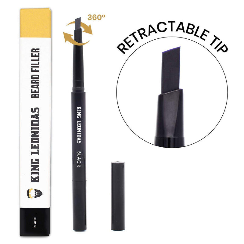 KING LEONIDAS Black Beard Pencil Filler For Men | Black Beard Dye | Beard Filler to Fill, Sharpen & Define Your Patchy Beard I Also in BROWN I Water Resistant Beard Pen I Enhance Facial Hair & Beard - NewNest Australia