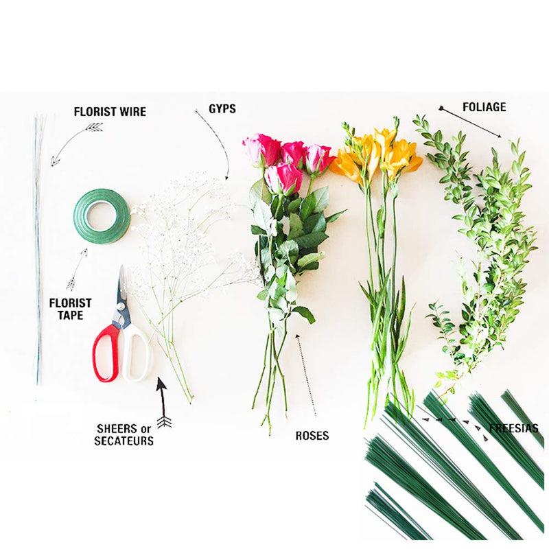 200 PCS Floral Stem Wire Flower Arrangements and DIY Crafts,Dark Green,Floral Wire for Florist Flower Arrangement 16 Inches - NewNest Australia
