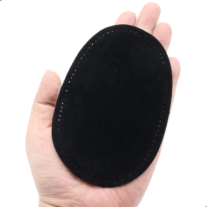 ZUPAYIPA 2Pcs Sew-On Fabric Oval Elbow Knee Patches Sweater Trousers Repair Patches Craft Supply Sewing Appliques (Suede Fabric，Black) Black - NewNest Australia