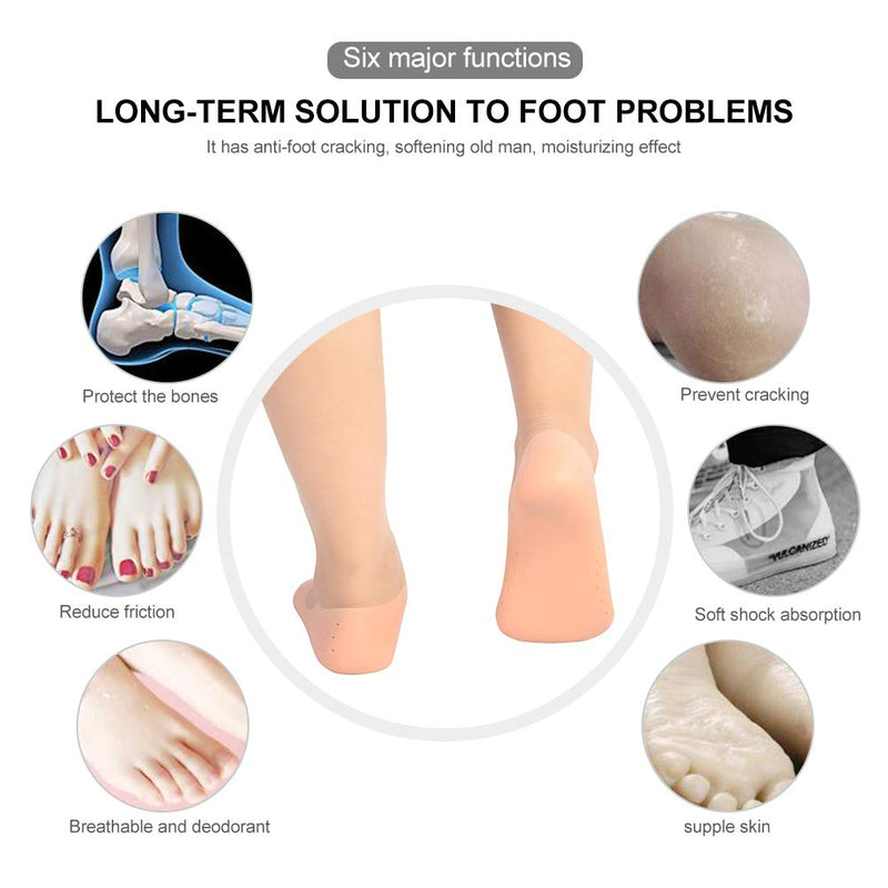 Silicone Protective Socks, 1 Pair Of Silicone Socks Foot Anti-Tear Protective Foot Care Socks Preventive Tool For Caring For Cracked Feet In Dry Skin (M-Tono De Piel) - NewNest Australia
