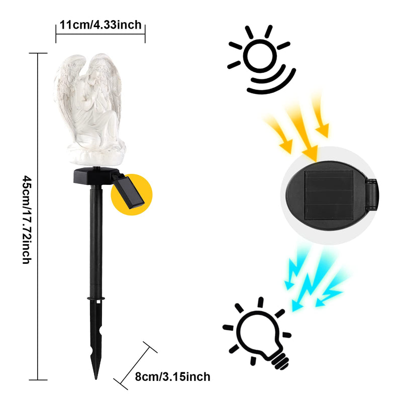 Garden Solar Light Outdoor Decor, Resin Angel Solar LED Light for Outdoor, Waterproof Light for Flower Fence Lawn Passage Walkway Courtyard Party Decoration, Angel - NewNest Australia