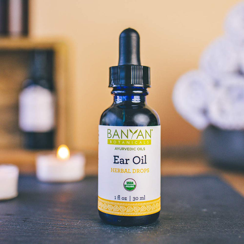 Banyan Botanicals Ear Oil – Organic Herbal Drops with Ashwagandha, Bilva & Garlic – Soothing and Comforting for The Ears – 1 oz – Non GMO Sustainably Sourced No Sting - NewNest Australia